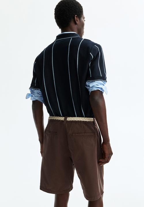 H&M - Relaxed fit cotton chino shorts - dark brown