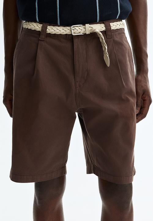 H&M - Relaxed fit cotton chino shorts - dark brown