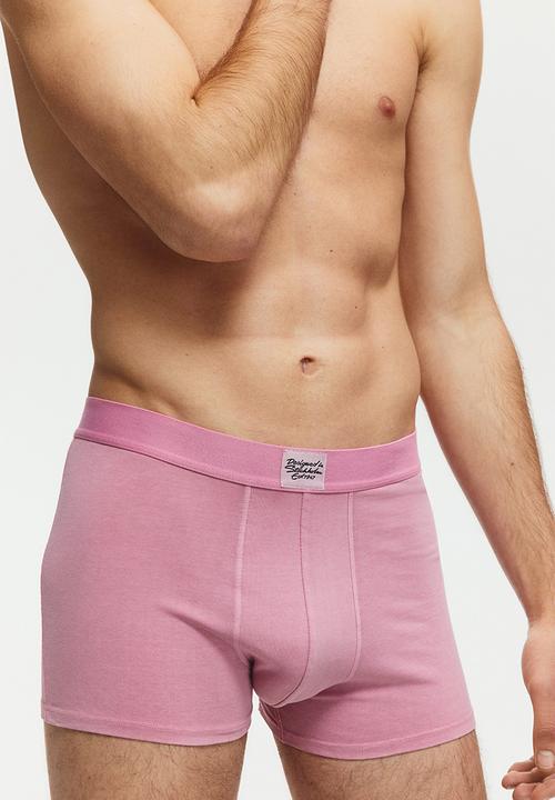 H&M - 3-Pack ribbed short trunks - pink/brown/grey