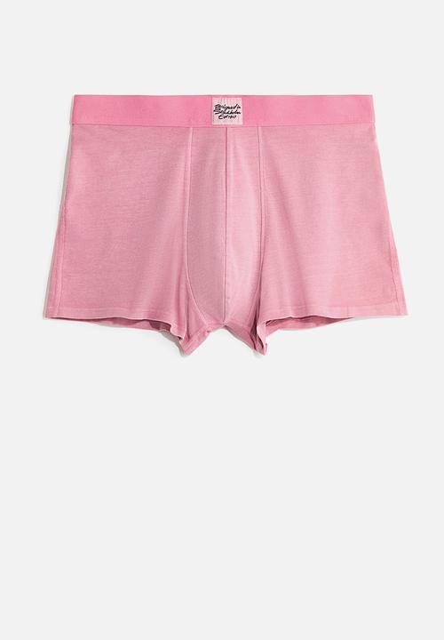 H&M - 3-Pack ribbed short trunks - pink/brown/grey