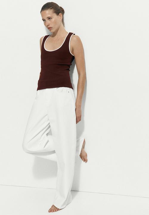 H&M - Ribbed cotton vest top - dark brown