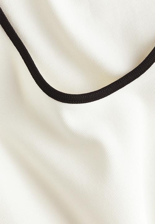H&M - Ribbed cotton vest top - white/black
