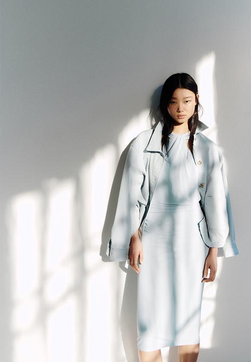 H&M - Draped jersey dress - light dusty turquoise