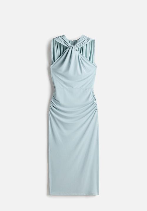 H&M - Draped jersey dress - light dusty turquoise