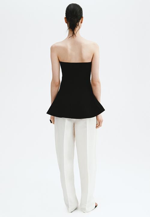 H&M - Peplum tube top - black