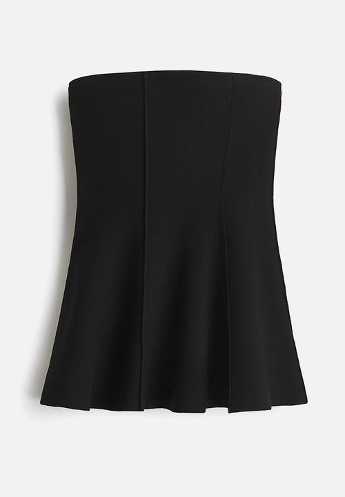H&M - Peplum tube top - black