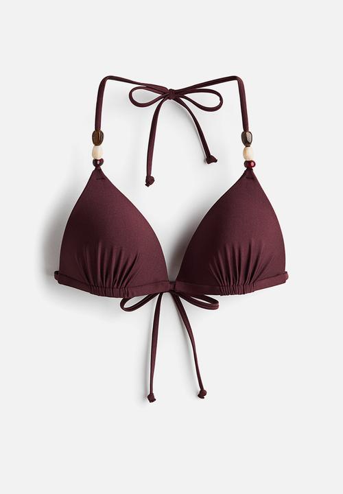 H&M - Push-up triangle bikini top - burgundy
