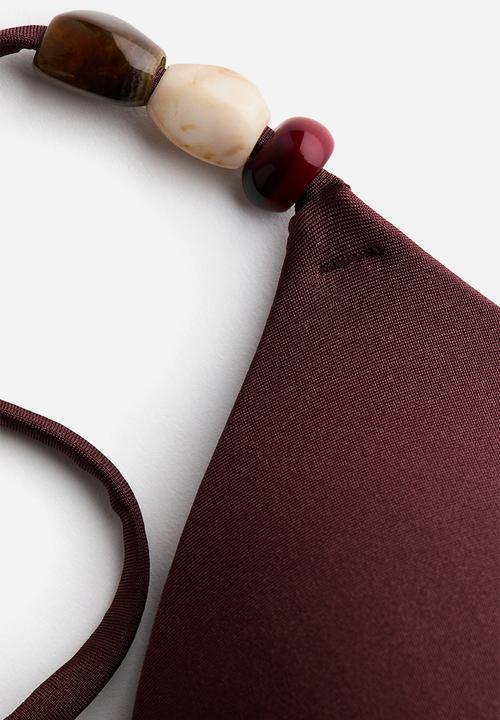 H&M - Push-up triangle bikini top - burgundy