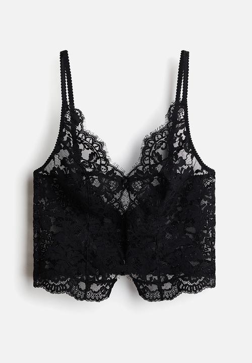 H&M - Lace bustier - black