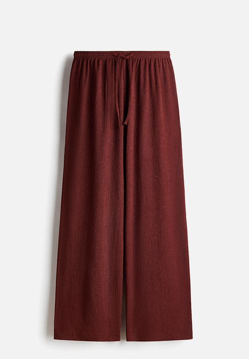 H&M - Wide pull-on trousers - dark rust red