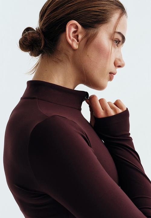 H&M - Zip-through sports jacket with softmove? - chocolate plum