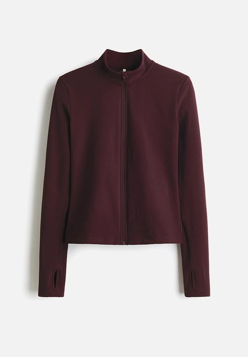 H&M - Zip-through sports jacket with softmove? - chocolate plum