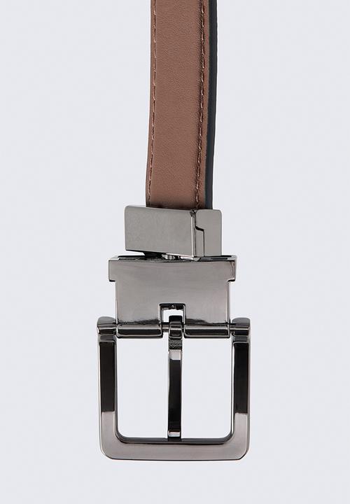 H&M - Reversible leather belt - black