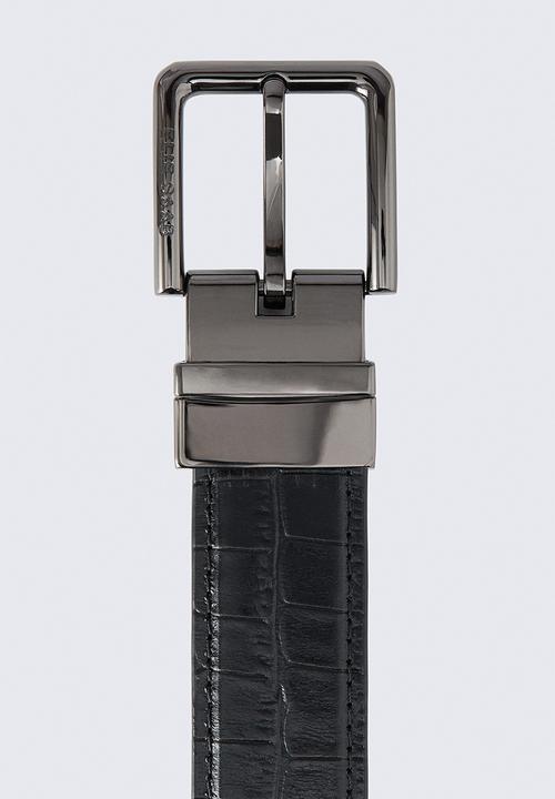 H&M - Reversible leather belt - black