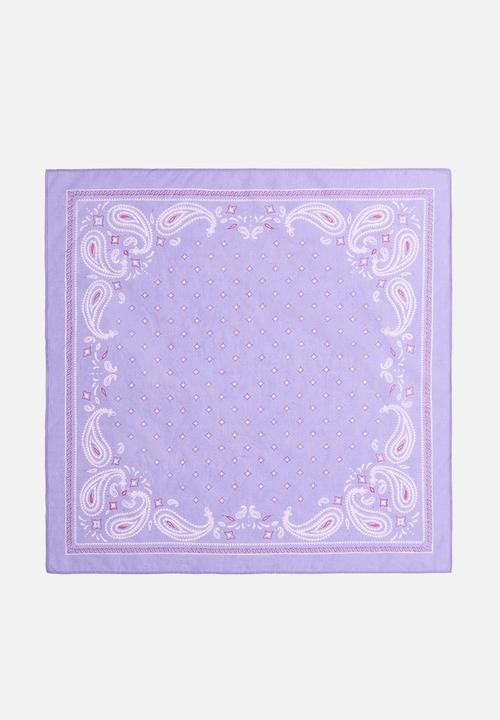 H&M - Patterned cotton scarf - purple/paisley pattern