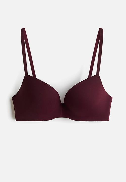 H&M - Microfibre push-up bra - burgundy