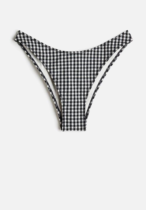H&M - Cheeky bikini bottoms - black/gingham check
