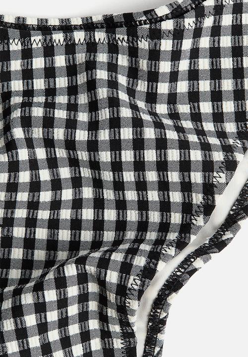 H&M - Cheeky bikini bottoms - black/gingham check