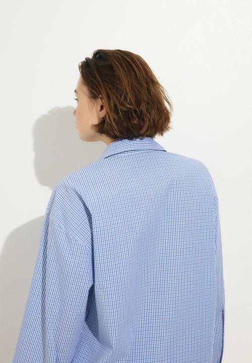 H&M - Oversized beach shirt - blue/checked