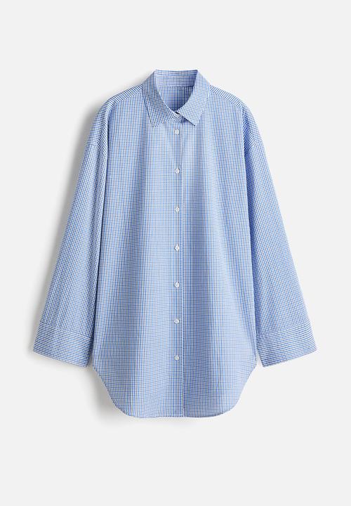 H&M - Oversized beach shirt - blue/checked