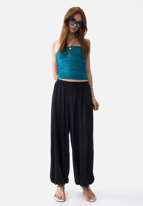 H&M - Gathered tube top - dark turquoise