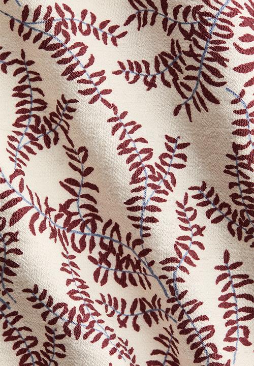 H&M - Balloon-sleeved dress - cream/patterned