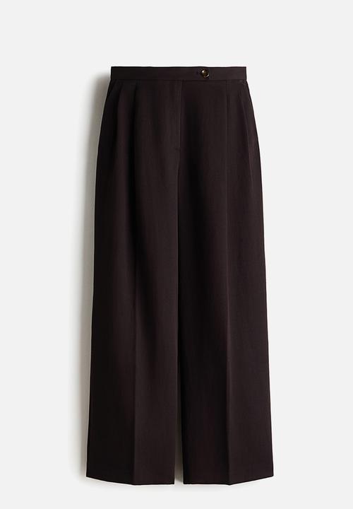 H&M - Wide tailored trousers - dark brown