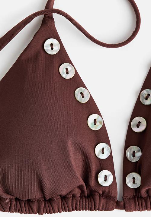 H&M - Padded triangle bikini top - dark brown