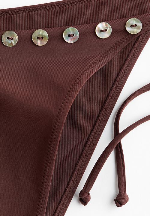 H&M - Cheeky tie tanga bikini bottoms - dark brown