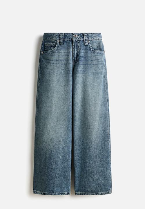 H&M - Baggy wide low waist jeans - denim blue