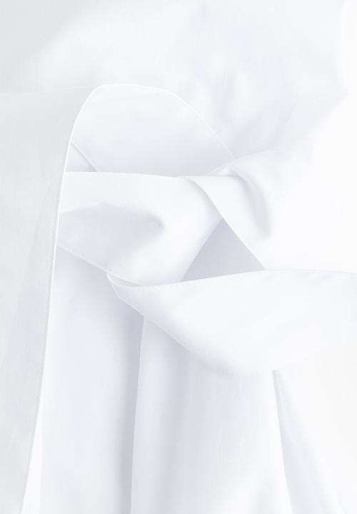 H&M - Tie-belt shirt dress - white