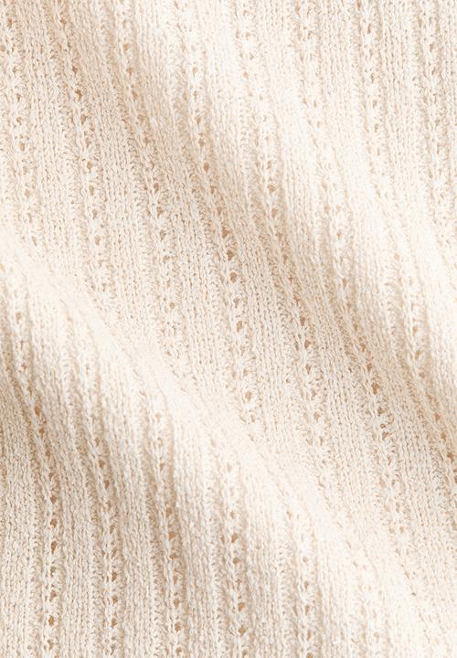 H&M - Pointelle-knit top - cream