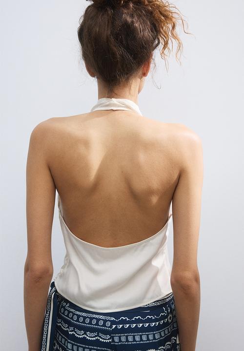 H&M - Asymmetric halterneck top - cream