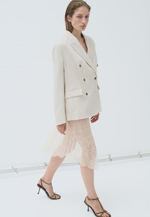 H&M - Double-breasted blazer - light beige