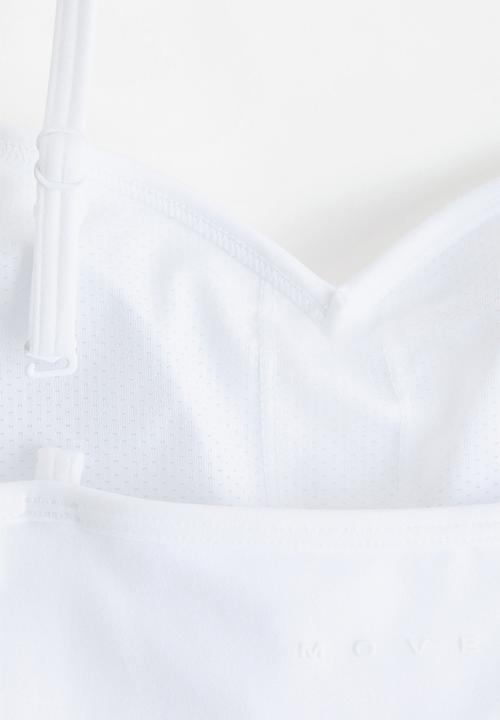 H&M - Slim fit sports strappy top with drymove - white