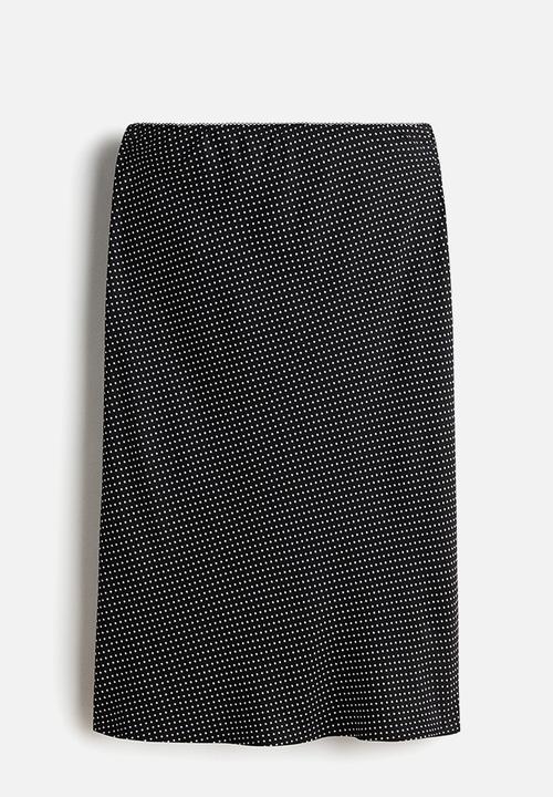H&M - Viscose slip skirt - black/white spotted