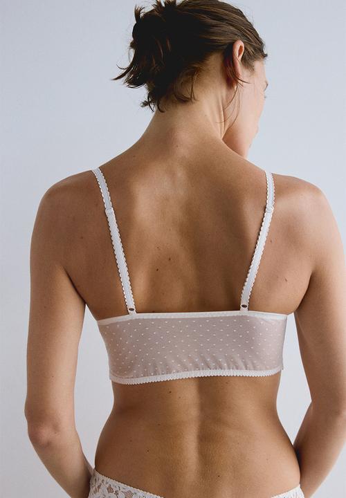 H&M - Lace bralette - pale beige
