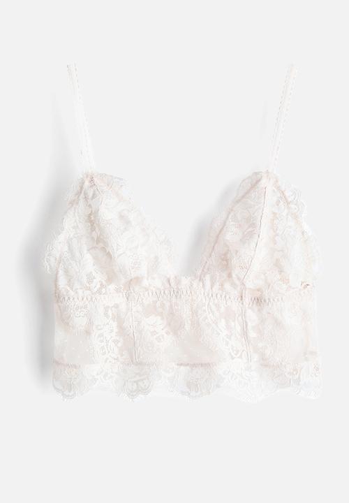 H&M - Lace bralette - pale beige