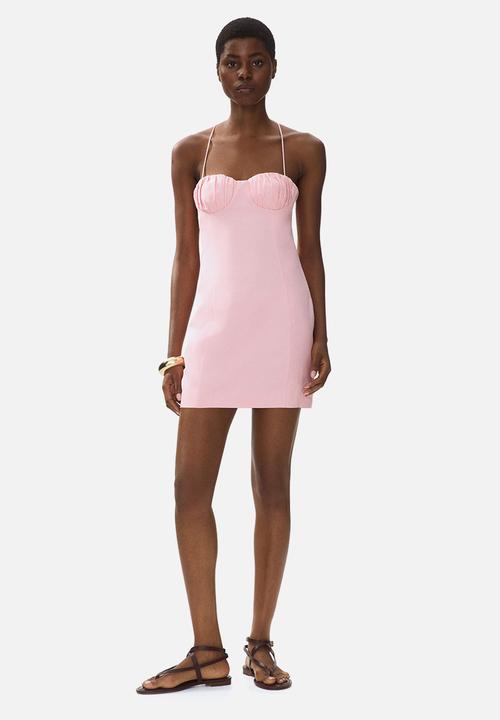 H&M - Linen-blend strappy dress - light pink