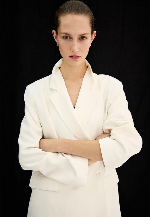 H&M - Double-breasted blazer - cream
