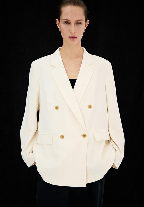 H&M - Double-breasted blazer - cream