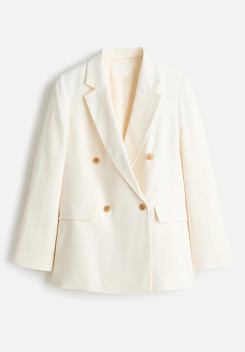 H&M - Double-breasted blazer - cream