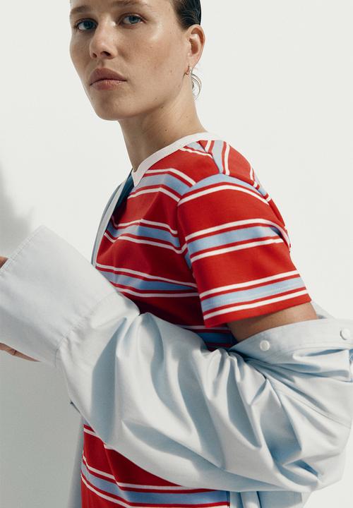 H&M - Cotton T-shirt - red/striped