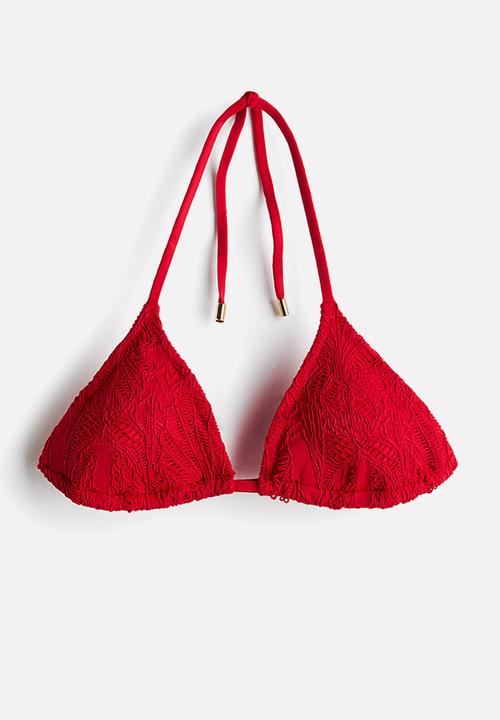 H&M - Padded triangle bikini top - red