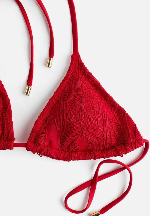 H&M - Padded triangle bikini top - red