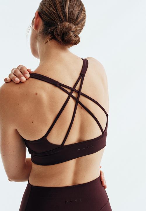 H&M - Medium support sports bra with softmove? - chocolate plum