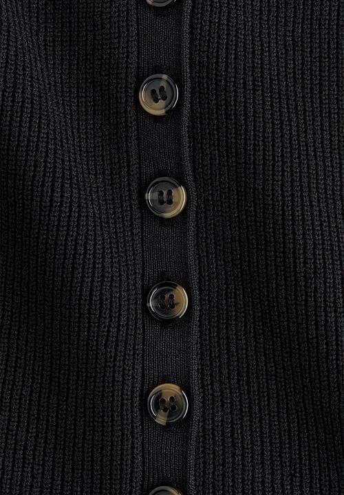 H&M - Rib-knit peplum waistcoat - black