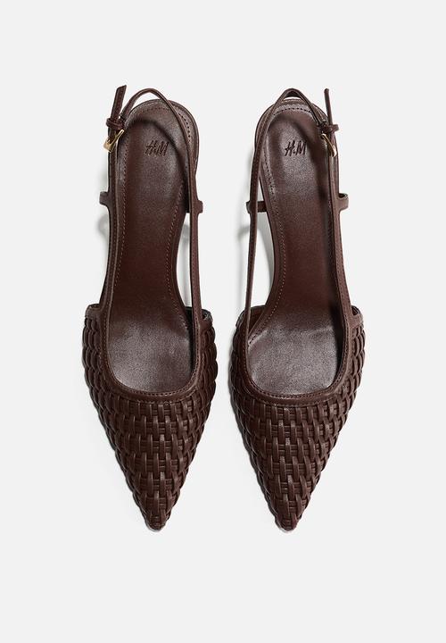 H&M - Kitten-heeled slingbacks - dark brown
