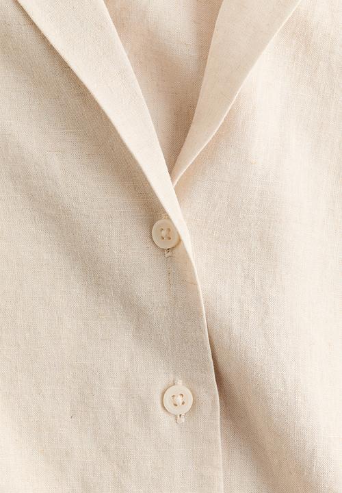 H&M - Linen-blend resort shirt - light beige