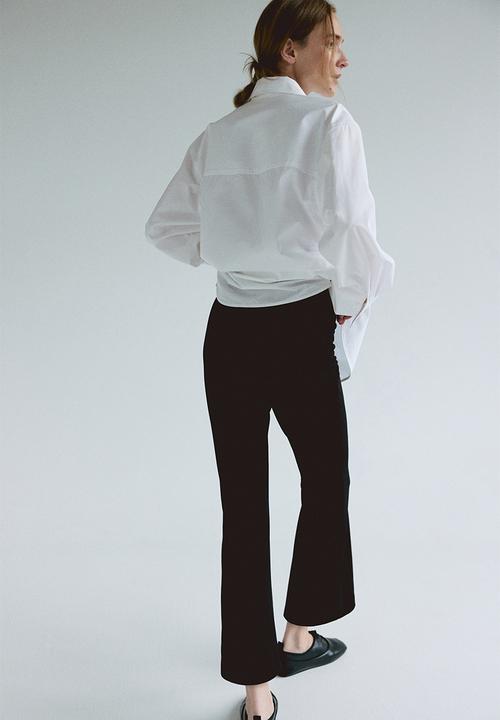 H&M - Mama flared interlock trousers - black